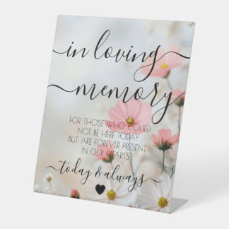 Aangepaste Eenvoudige Rode Bloemen Herdenking Reclamebord Met Voetstuk