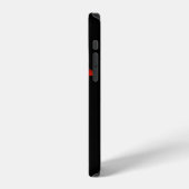 Aangepaste eenvoudige rode papaver op zwart iPhone hoesje (Linkerkant)