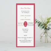 Aangepaste Eenvoudige Rode Sla de datum op Kaart (Staand voorkant)