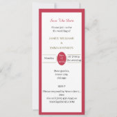 Aangepaste Eenvoudige Rode Sla de datum op Kaart (Voorkant)