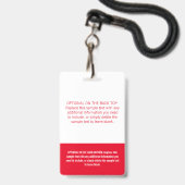 Aangepaste Eenvoudige Rood Kleurenblok Professione Badge (Achterkant met lanyard)