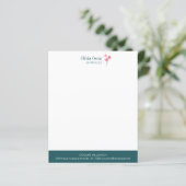 Aangepaste Eenvoudige Roze Blauwgroen Bloemen Zake (Staand voorkant)