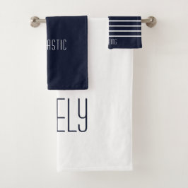 Aangepaste Eenvoudige Schattige Marine Familie Bad Handdoek