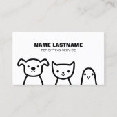 Aangepaste Eenvoudige Schattigee Dog Kat Vogel Hui Visitekaartje (Voorkant)