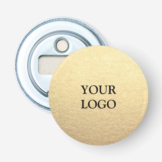 Aangepaste Eenvoudige Schoon Goud Zakelijk Jouw Lo Button Flesopener (Voorkant)