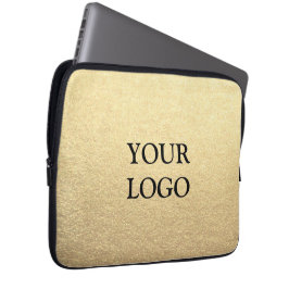 Aangepaste Eenvoudige Schoon Goud Zakelijk Jouw Lo Laptop Sleeve