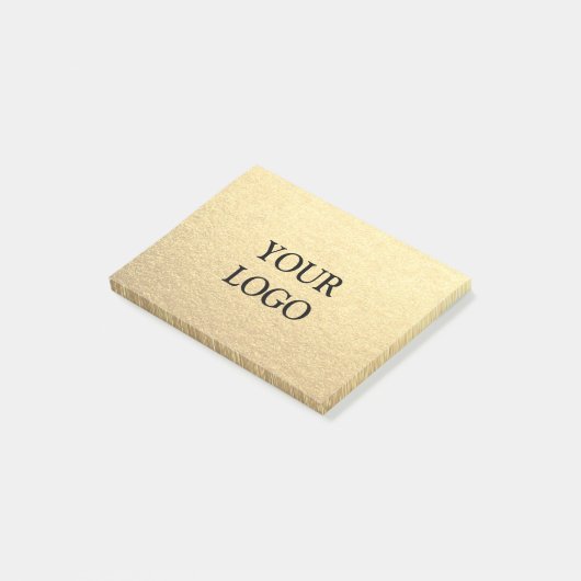Aangepaste Eenvoudige Schoon Goud Zakelijk Jouw Lo Post-it® Notes (Schuin)
