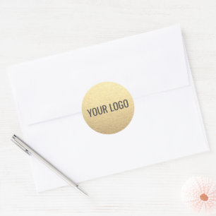 Aangepaste Eenvoudige Schoon Goud Zakelijk Jouw Lo Ronde Sticker
