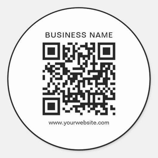 Aangepaste Eenvoudige Sjabloon Business QR Code Wi Ronde Sticker (Voorkant)