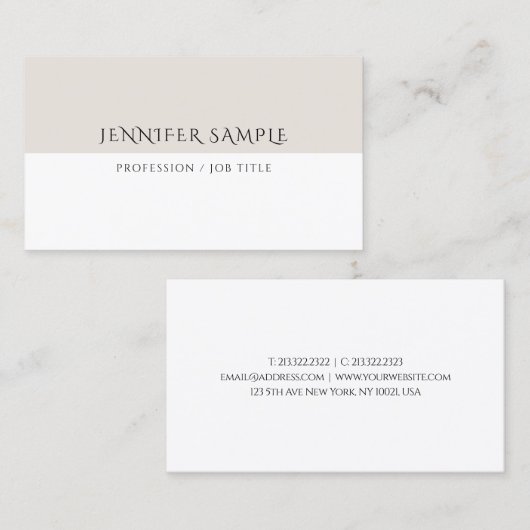 Aangepaste eenvoudige Sjabloon: minimalistisch, mo Visitekaartje (Voorkant / Achterkant)