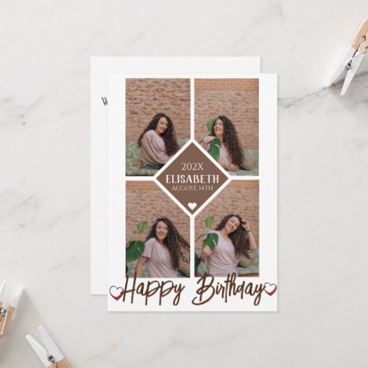 Aangepaste eenvoudige, stijlvolle foto-inkeping op kaart (Voorkant / Achterkant in situ)