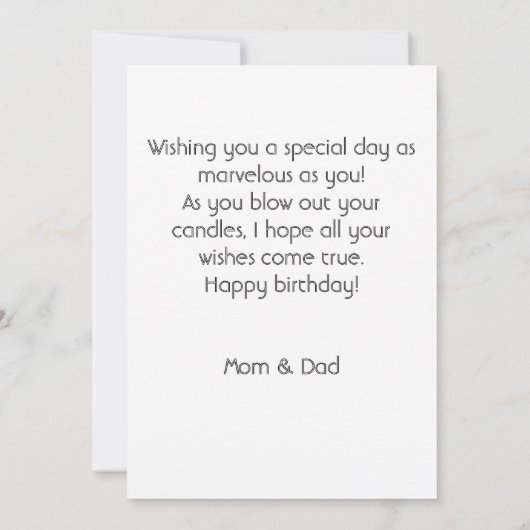 Aangepaste eenvoudige, stijlvolle foto-inkeping op kaart (Achterkant)