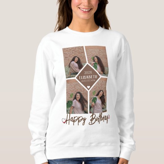 Aangepaste eenvoudige, stijlvolle foto-inkeping op trui (Voorkant)