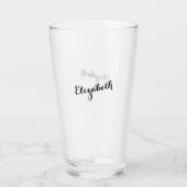 Aangepaste Eenvoudige Typografie Monogram Bierglas Glas (Achterkant)