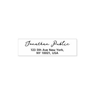 Aangepaste Eenvoudige Typografie Naam Retouradres Zelfinktende Stempel