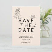 Aangepaste eenvoudige uitnodiging met bruid- en br (Staand voorkant)