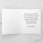 Aangepaste Eenvoudige verjaardag, stijlvolle vier  Kaart (Binnen)