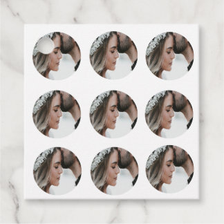 Aangepaste Eenvoudige Voeg Circulaire fotocollage  Bedankjes Labels