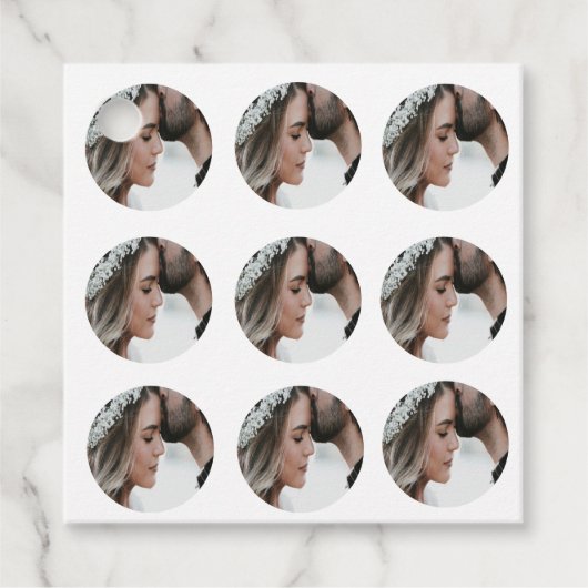 Aangepaste Eenvoudige Voeg Circulaire fotocollage Bedankjes Labels (Voorkant)