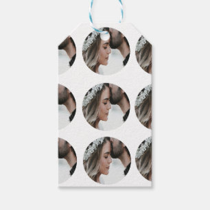 Aangepaste Eenvoudige Voeg Circulaire fotocollage Cadeaulabel