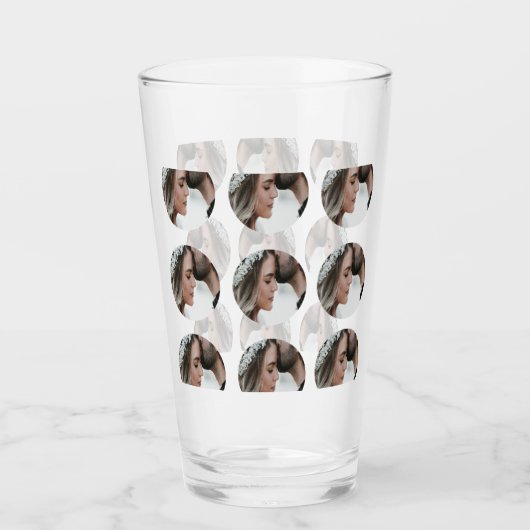 Aangepaste Eenvoudige Voeg Circulaire fotocollage Glas (Voorkant)