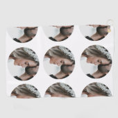 Aangepaste Eenvoudige Voeg Circulaire fotocollage  Golfhanddoek (Horizontaal)