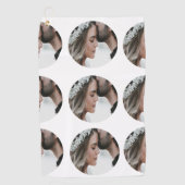 Aangepaste Eenvoudige Voeg Circulaire fotocollage  Golfhanddoek (Voorkant)
