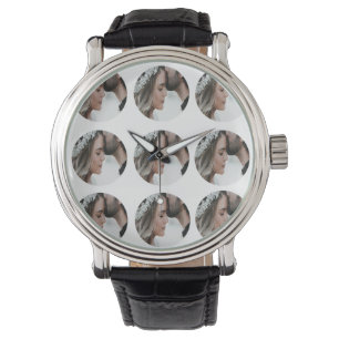 Aangepaste Eenvoudige Voeg Circulaire fotocollage  Horloge