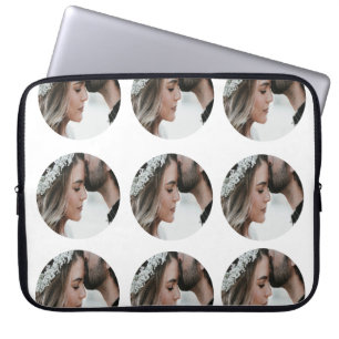 Aangepaste Eenvoudige Voeg Circulaire fotocollage Laptop Sleeve