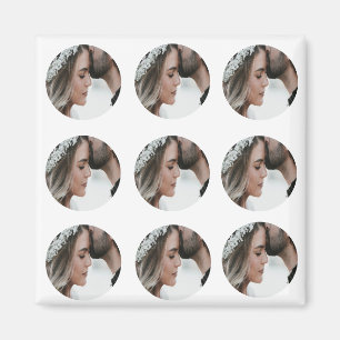 Aangepaste Eenvoudige Voeg Circulaire fotocollage Magneet