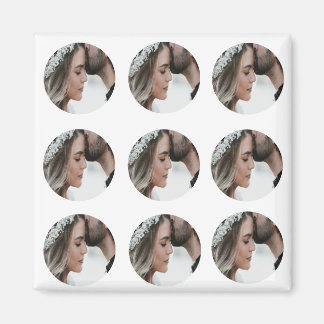 Aangepaste Eenvoudige Voeg Circulaire fotocollage  Magneet