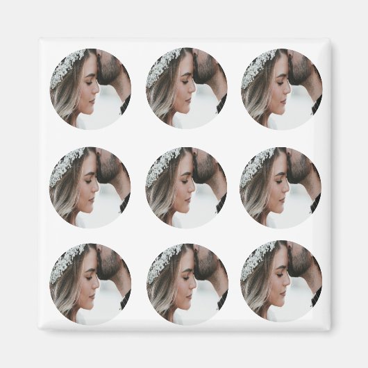 Aangepaste Eenvoudige Voeg Circulaire fotocollage  Magneet (Voorkant)