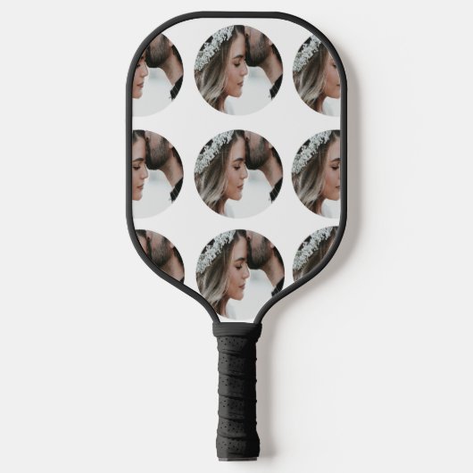 Aangepaste Eenvoudige Voeg Circulaire fotocollage  Pickleball Paddle (Voorkant)