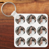 Aangepaste Eenvoudige Voeg Circulaire fotocollage  Sleutelhanger (Voorkant)