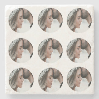 Aangepaste Eenvoudige Voeg Circulaire fotocollage  Stenen Onderzetter