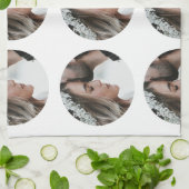 Aangepaste Eenvoudige Voeg Circulaire fotocollage  Theedoek (Gevouwen)