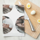 Aangepaste Eenvoudige Voeg Circulaire fotocollage  Theedoek (Quarter Fold)