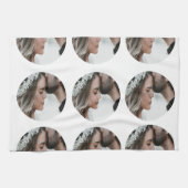 Aangepaste Eenvoudige Voeg Circulaire fotocollage  Theedoek (Horizontaal)