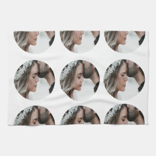 Aangepaste Eenvoudige Voeg Circulaire fotocollage  Theedoek