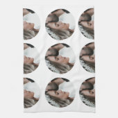 Aangepaste Eenvoudige Voeg Circulaire fotocollage  Theedoek (Verticaal)