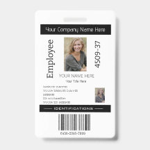 Aangepaste eenvoudige werknemer foto-ID Bedrijfsbe