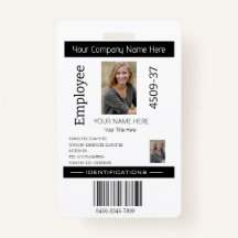 Aangepaste eenvoudige werknemer foto-ID Bedrijfsbe
