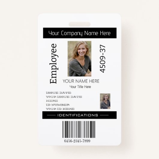 Aangepaste eenvoudige werknemer foto-ID Bedrijfsbe Badge (Voorkant)