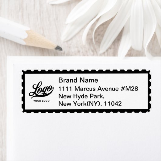 Aangepaste eenvoudige zakelijke logo Bedrijfadres  Etiket (Insitu)