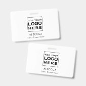 Aangepaste Eenvoudige Zakelijke Logo Medewerkers Badge (Voor- en achterkant)