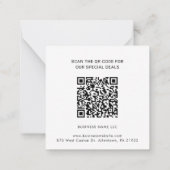 Aangepaste eenvoudige zakelijke Logo QR-code Notitiekaartje (Achterkant)