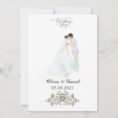 Aangepaste Eenvoudige Zwart & Wit Fotobruiloft Kaart (Achterkant)