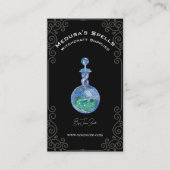 Aangepaste eenvoudige zwarte hekserij spell fles visitekaartje (Voorkant)