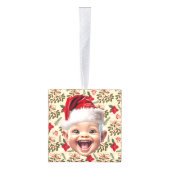 Aangepaste Eerste Baby Gezicht Kerstman Hoed Kerst Decoratie (Rechts)