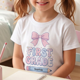 Aangepaste Eerste Dag van de Eerste Klas Roze Coqu T-shirt